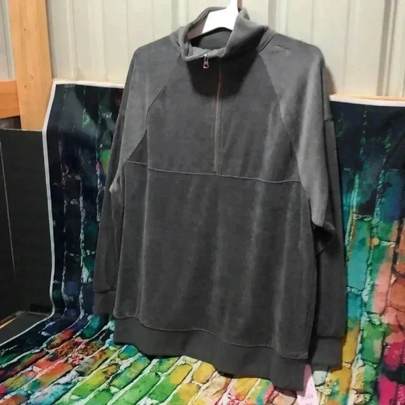 Wild fable gray zipper pull over size large - Picture 1 of 10
